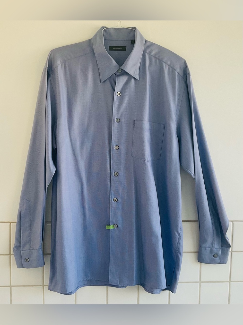 Ermenegildo Zegna Blue Men's 1 Pocket Long Sleeve Dress Shirt Sz: XXL